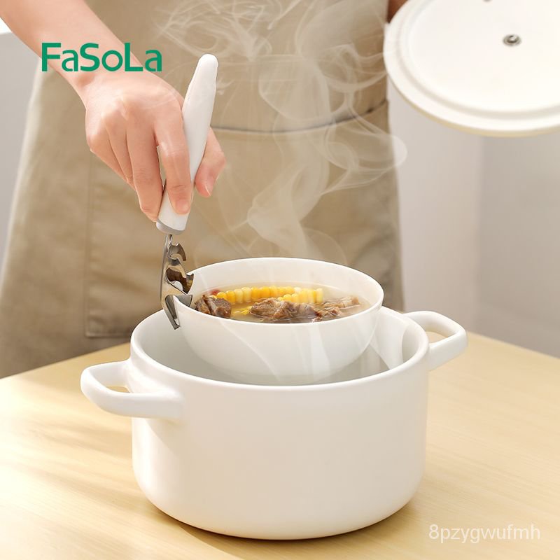 FaSoLa創意不銹鋼防燙夾子 廚房多功能防滑取碗架 傢用隔熱提盤子器 Q7ES