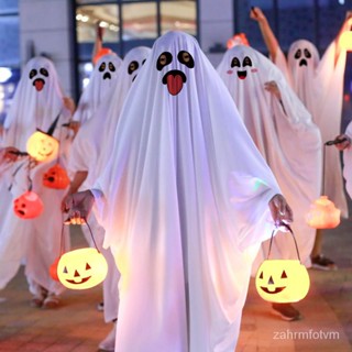 🌈臺灣熱銷🥕萬聖節幽靈服裝兒童小幽靈衣服cos衣服扮鬼男女孩幼兒園親子服裝 A6Y1
