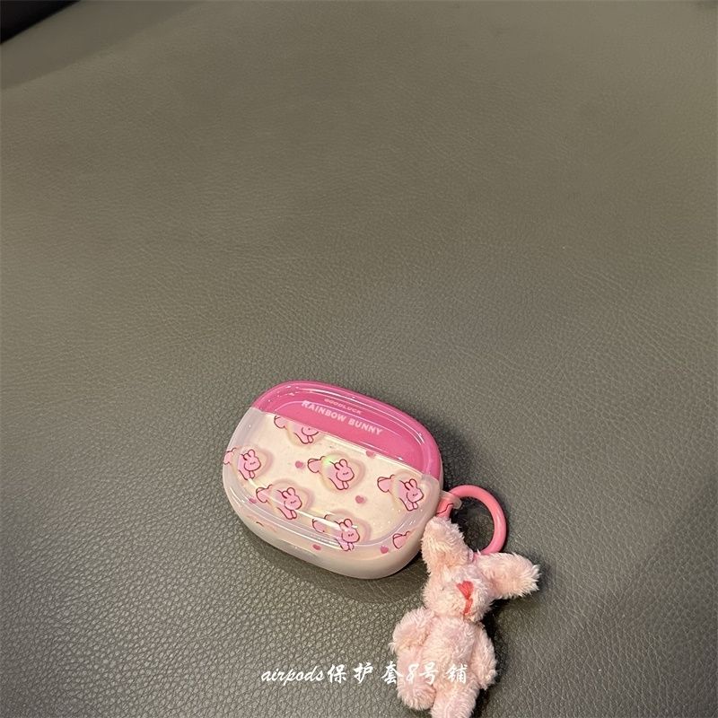 【精選好物】🔥粉紅色愛心小兔子適用蘋果無線藍牙耳機保護套airpods pro2代3代