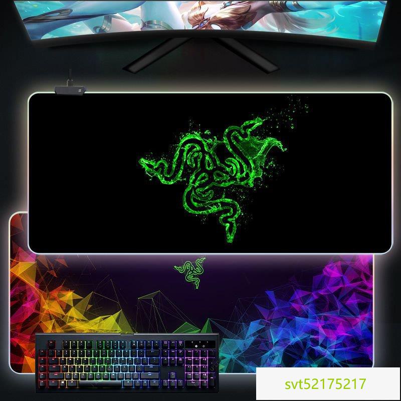 ✨台灣賣得好✨ 雷蛇RGB髮光標墊超大號遊戲電競桌墊防水電腦辦公鍵盤墊定製