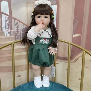【免運】娃娃/60釐米全膠可洗澡模擬娃娃 吃手指寶寶 靠墻可站立可坐童裝模特