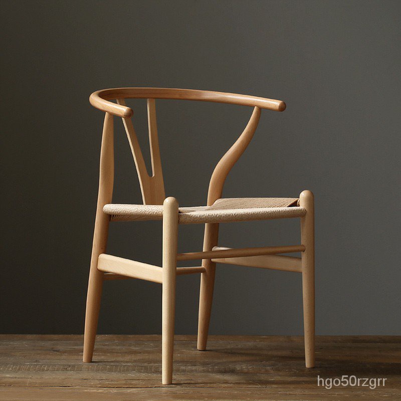 櫸木椅實木簡約餐椅 白蠟木休閑傢用靠背木椅 新中式茶桌椅子