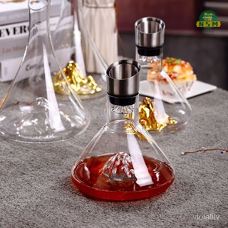 瀑佈式分酒壺 引酒器 醒酒器 快速醒酒器 紅酒倒酒器 導酒器 無鉛玻璃引酒器 倒酒器 分酒器 紅酒快速醒酒器 加厚斜口調
