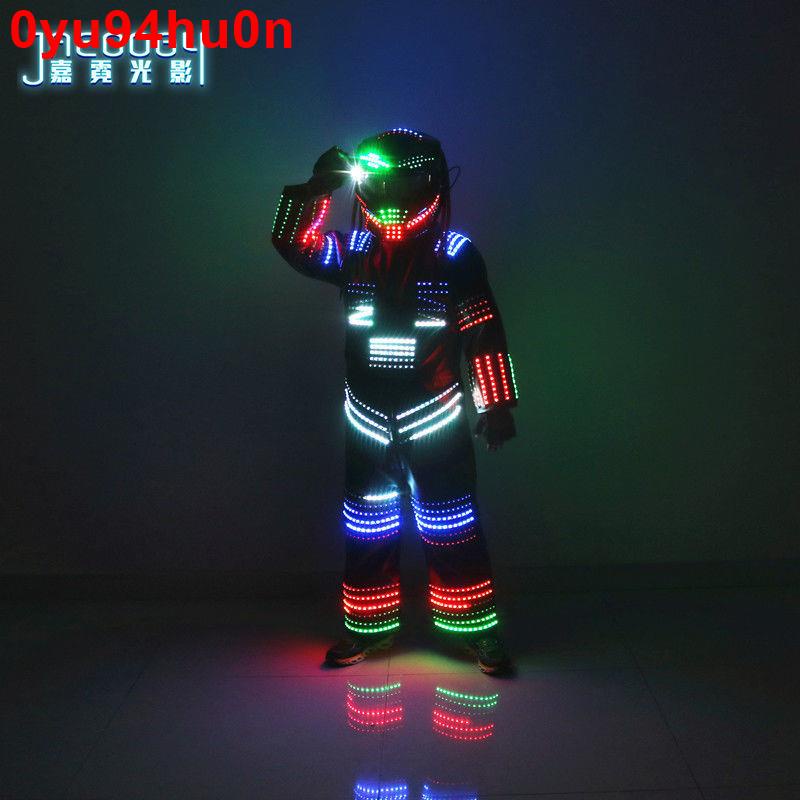 (^_−)☆定制鐵血戰士創意LED爆閃機器人服裝 吧夜店發光激光舞表演