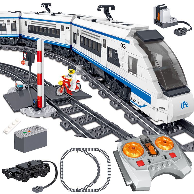 軌道車 軌道車玩具 火車玩具 火車軌道玩具 兼容樂高火車積木兒童玩具拼裝手工蒸汽遙控和諧號列車兒童節禮物