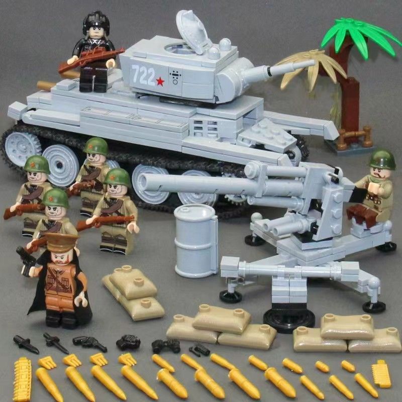 二戰積木 玩具 兼容樂高二戰德軍虎式重型坦克裝甲車士兵人仔男孩子拼裝積木玩具
