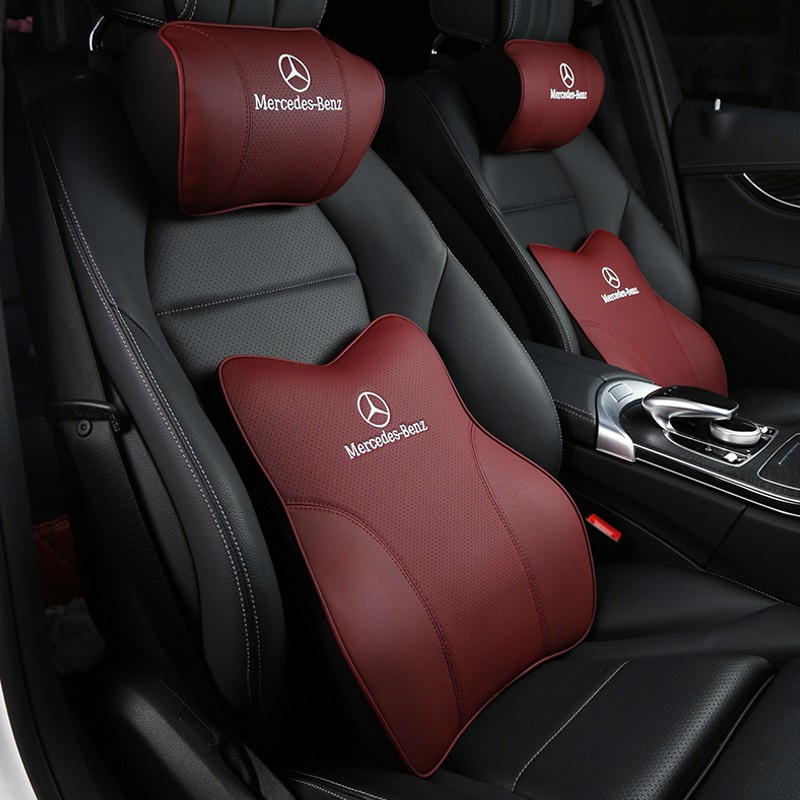 ✨適用於賓士 Benz W205 LEXUS 特斯拉 汽車頭枕 腰靠 護頸枕 記憶棉 靠枕 車用靠枕 腰靠
