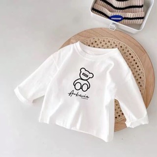 ✨HELLOBABY童裝店✨ 百搭衣服 2023新款純棉男童t恤長袖兒童秋季上衣兒童洋氣女百搭打底衫潮 童裝 長袖上衣