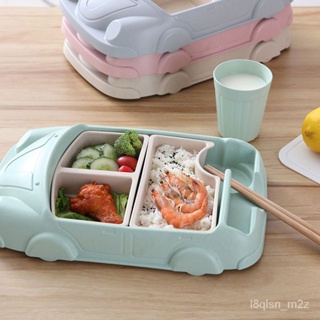 ✨臺灣熱賣免運✨竹縴維寶寶餐具創意卡通汽車餐盤小孩飛機分格碗兒童禮品喜歡喫飯