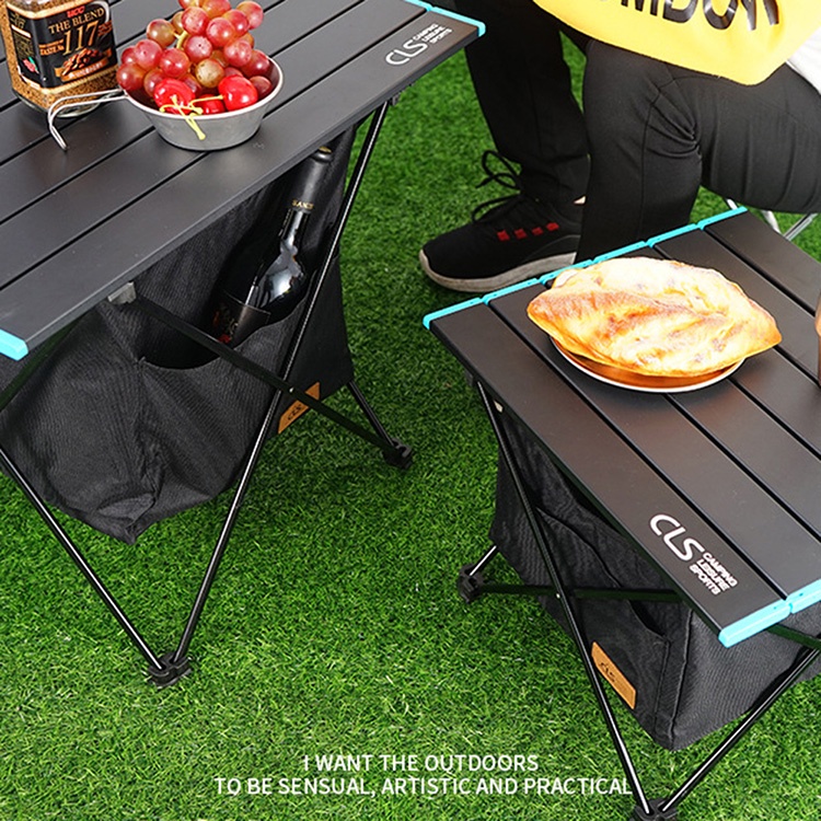 【熱銷】 鋁板折疊桌 附置物袋 露營 野餐摺疊桌 Zz