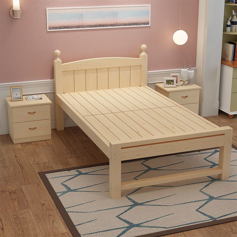 床 床架 單人床 鬆木實木1.01.351.2m單人1.5米雙人床90cm宿捨無漆學生兒童床定製