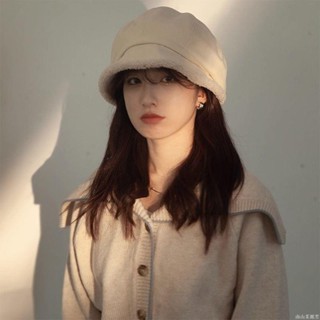 🧢限時免運 大頭圍漁夫帽女秋冬季韓版顯臉小毛絨加厚八角帽堆堆帽保暖帽子潮保暖帽 毛帽 雪帽 針織帽 大頭圍帽子