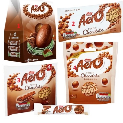 雀巢奇Nestle Aero Chocolate Bar/Egg Eggs Mini Easter巧克力