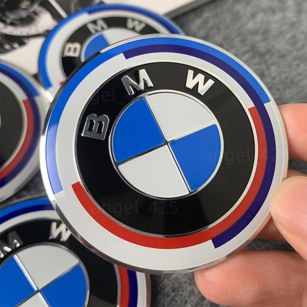 桃園出貨 BMW 4 件 / 套 56mm 寶馬徽標汽車方向盤方向盤中心 3D 貼紙輪轂蓋標誌徽章貼花汽車造型配件
