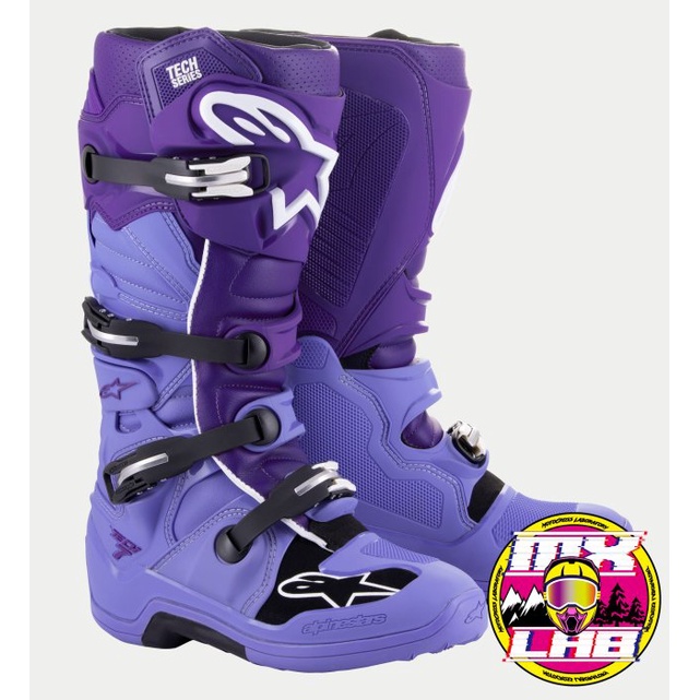 𝕸滑胎實驗室𝖃 Alpinestars® Tech 7 紫/白 車靴 越野靴 防摔 越野 滑胎 林道