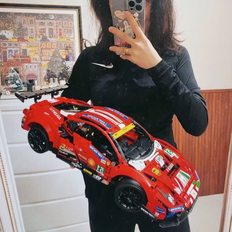 上新/法拉利488賽車兼容樂高積木跑車拼裝玩具男孩機械組42125汽車禮物