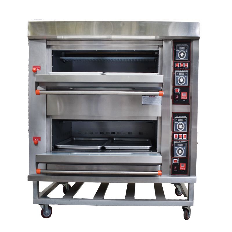 電烤箱商用兩層四盤大容量燃氣烤箱大型面包披薩蛋糕烘焙燒餅烤爐小柚子百貨