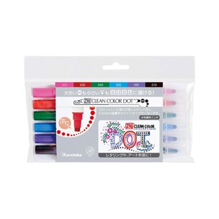 【Kuretake 日本吳竹】ZIG Clean Color Dot 點點筆 一般色 六色組 (TC-6100-6V) 墊腳石購物網