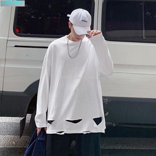 小點點🌓韓版上衣 內搭長袖 內搭上衣 打底衣 長袖 男生長袖 破壞 打底衫 寬鬆上衣 情侶裝 學院風 素T 男生衣著