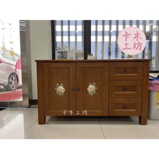 卡木工坊 全實木兩門三抽收納櫃 原木傢俱 實木餐邊櫃 廚櫃餐櫃碗盤櫃 收納櫃 抽屜櫃 臺灣工廠直營