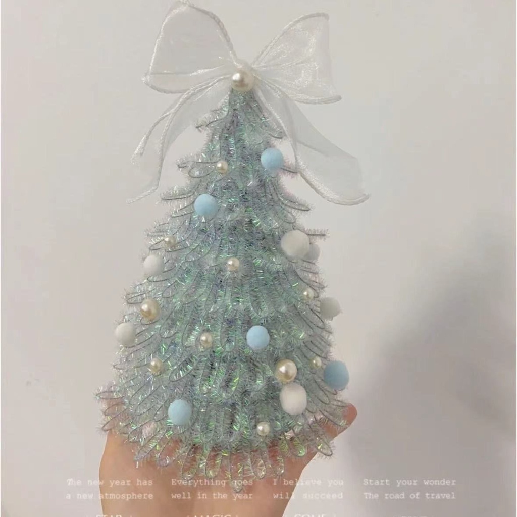 聖誕樹 圣誕樹扭扭棒手工DIY材料包套裝發光圣誕樹帶燈帶送禮氛圍擺件