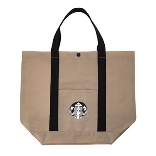 星巴克品牌摺疊收納提袋-奶茶色