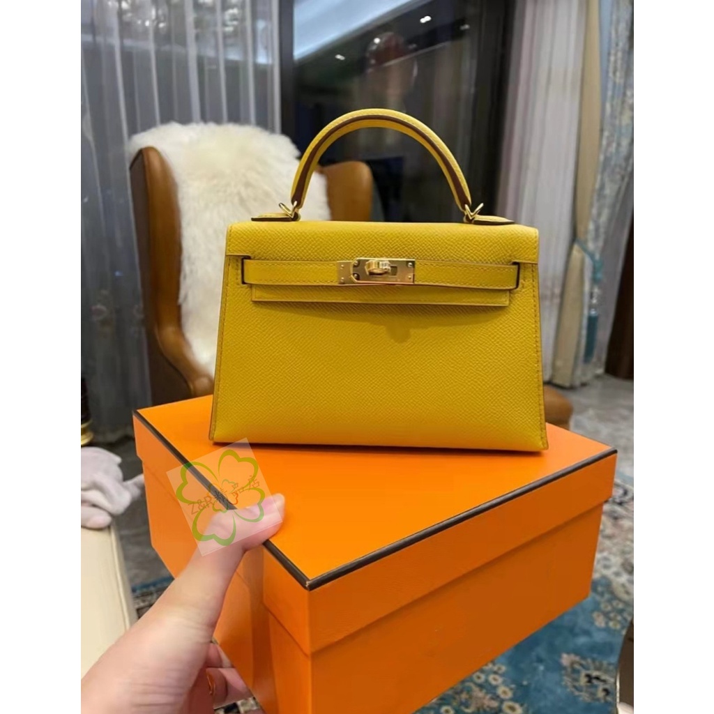 二手正品Hermes 愛馬仕 Mini Kelly 二代 凱莉包 金扣 手提包 單肩包 斜挎包 女款