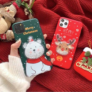安帝美 聖誕手機殼 可愛手機殼 卡通手機殼 iphone 卡通手機殼 聖誕麋鹿白熊7/8plus蘋果11Pro手機殼情舊