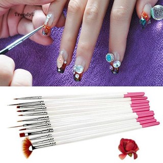 12x Nail Art Polish Painting Draw Pens Brush Tips Tools Set