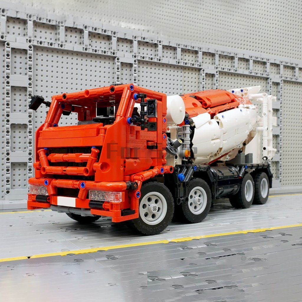 工程車積木 MOC-46913 水泥攪拌卡車 靜態版 2492pcs 國產拼裝積木兼容樂高