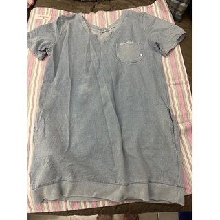 日本backs女oversize淺色牛仔連身短裙