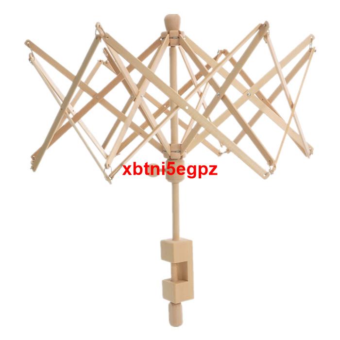 實用木制毛線繞線架傘架手搖繞線機編織工具