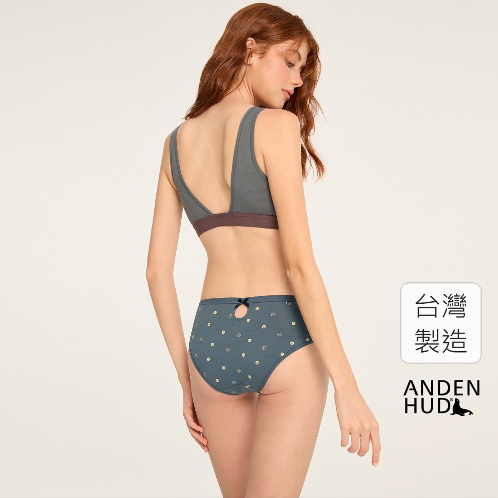 【Anden Hud】天氣心情．後挖洞蝴蝶結中腰三角內褲(獵戶藍-喜怒哀樂) 純棉台灣製