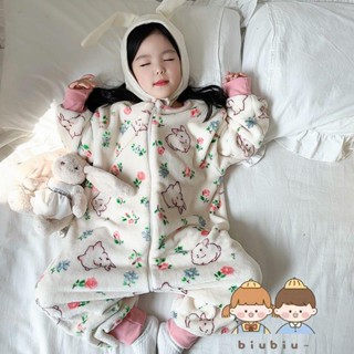 🎀biubiu童裝🎀寶寶睡袋兒童衣法蘭絨長袖秋冬季新款男童女童分腿防踢被