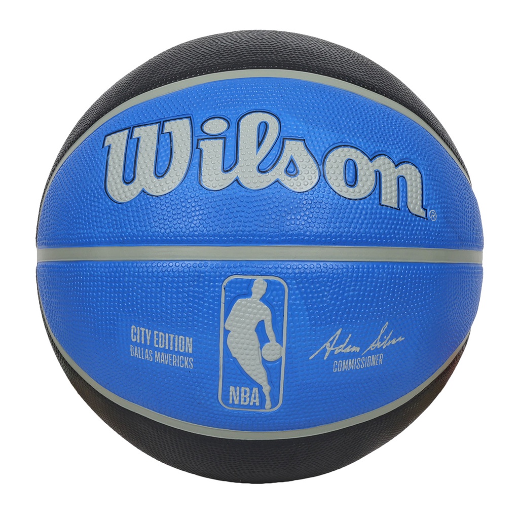 WILSON NBA城市系列-獨行俠-橡膠籃球 7號籃球(訓練 室外 室內「WZ4024207XB7」 藍黑灰