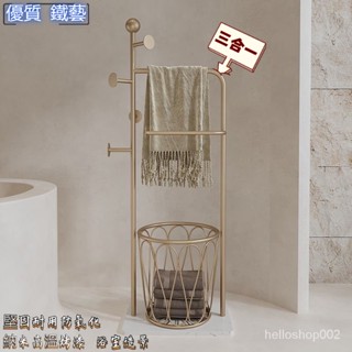 可開發票 新品#優選免運#洗手間浴室收納毛巾架衛生間置物架簡約落地大理石浴巾置物架厠所