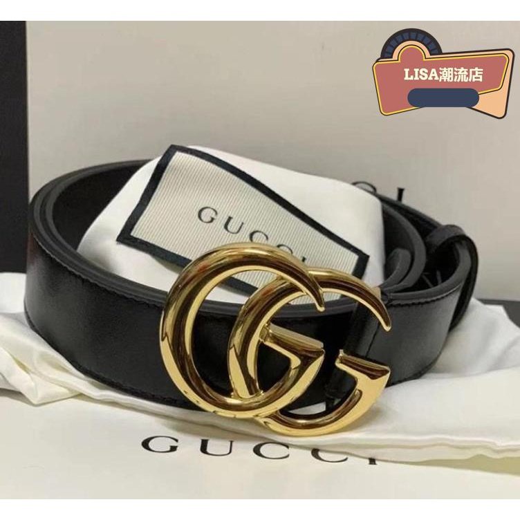 LISA二手 GUCCI 古馳 2 3 4cm 現貨 雙G 金扣 皮帶 腰帶 414516 409417 男女通用