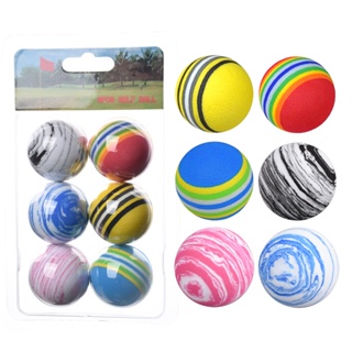 盒裝高爾夫彩虹球 軟EVA球高爾夫室內球 室內練習球海綿球6個一盒 愛尚高爾夫