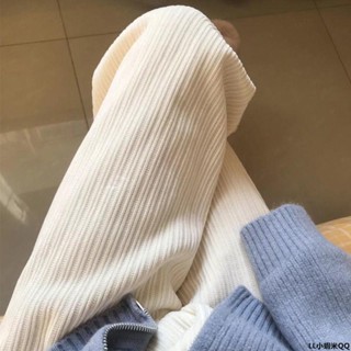 【保暖熱賣】雪尼爾闊腿褲女秋冬高腰休閑垂感寬松直筒加絨白色燈芯絨拖地長褲