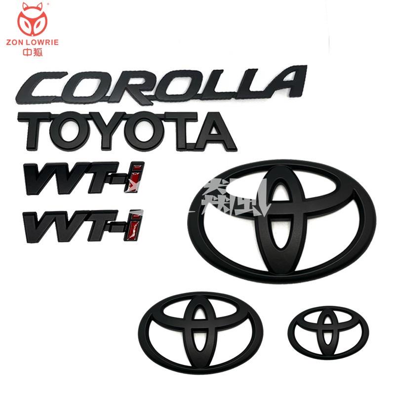 【狂飆】車標適用TOYOTA前標後標 方向盤標貼logo 適用豐田卡羅拉Altis中網車標誌尾標 vv-i側標（啞黑）