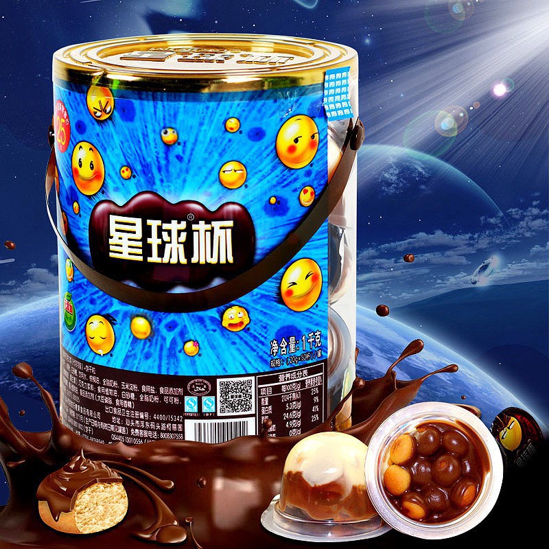 【小饞喵推薦】星球杯桶裝 甜甜樂巧克力杯 超大巧克力漿夾心餅乾 星球杯 大杯巧克力杯 兒童零食巧克力餅乾