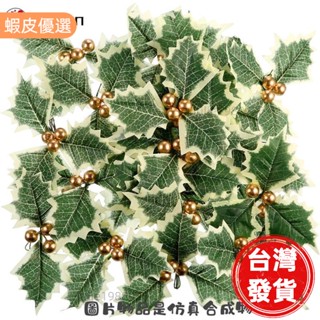 精緻生活🎄五件裝耶誕迷你模擬小紅果葉 聖誕樹葉人造漿果DIY聖誕花環配件 派對居家裝飾品工藝假花