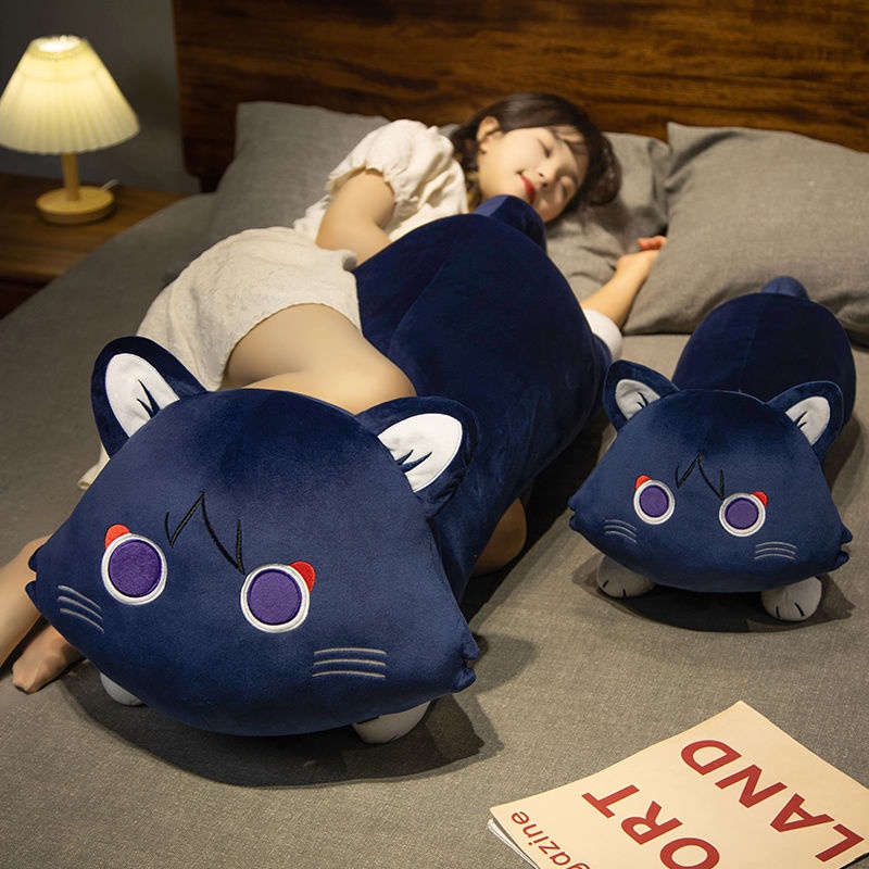 原神周邊流浪者童話貓玩偶抱枕Genshin長條毛絨玩具床上靠墊公仔