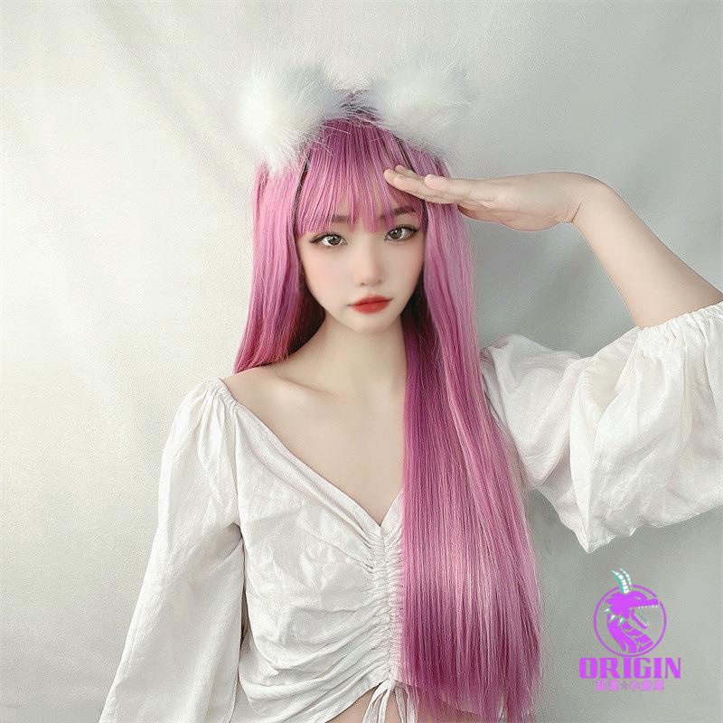 【優選推薦】韓國日式染髮女長款粉色直發假髮 lucy881200165