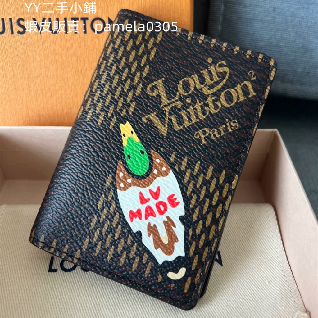 LV 路易威登 x NIGO 短夾 小鴨子聯名款 N60391 口袋錢夾 對折錢包 信用名片夾 卡夾
