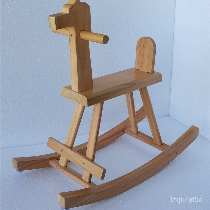 搖搖馬實木製坐椅寶寶2-4週嵗生日六一禮物男孩擺件可玩