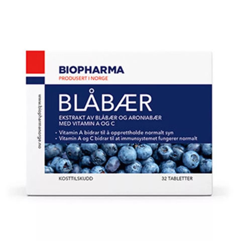 【臺灣熱銷】挪威Biopharma 藍莓素花青素精華  32粒