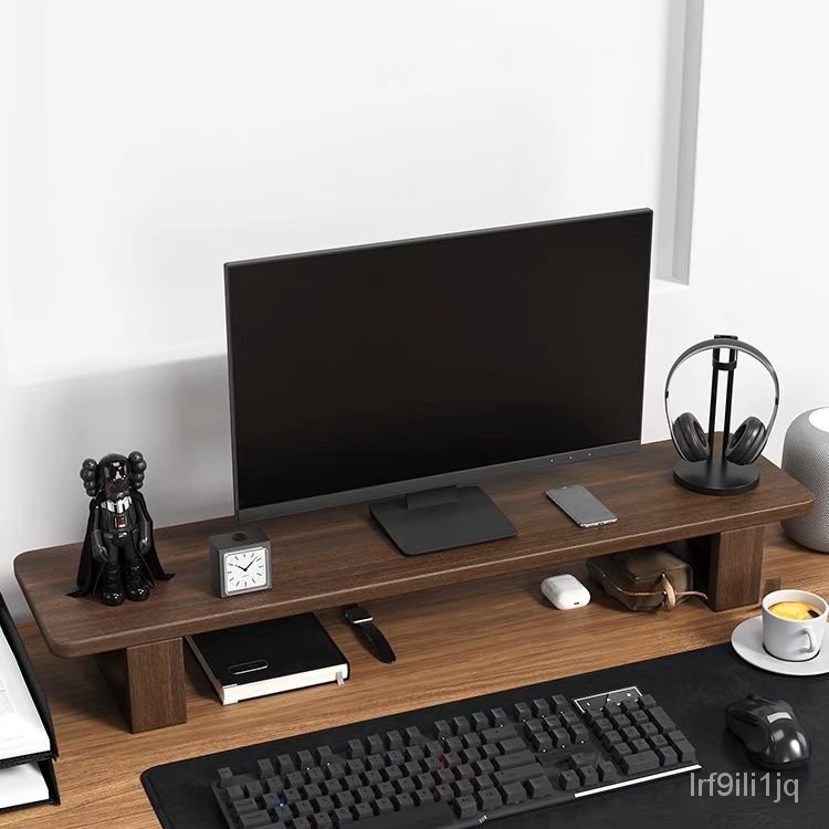 實木桌上電腦增高架宿捨桌麵顯示屏增高架桌麵增高架音響置物架子