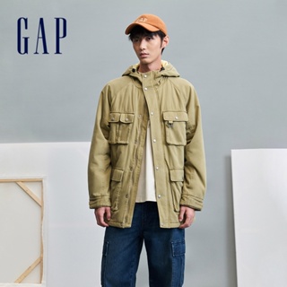 Gap 男裝 Logo純棉連帽外套-沙色(836565)