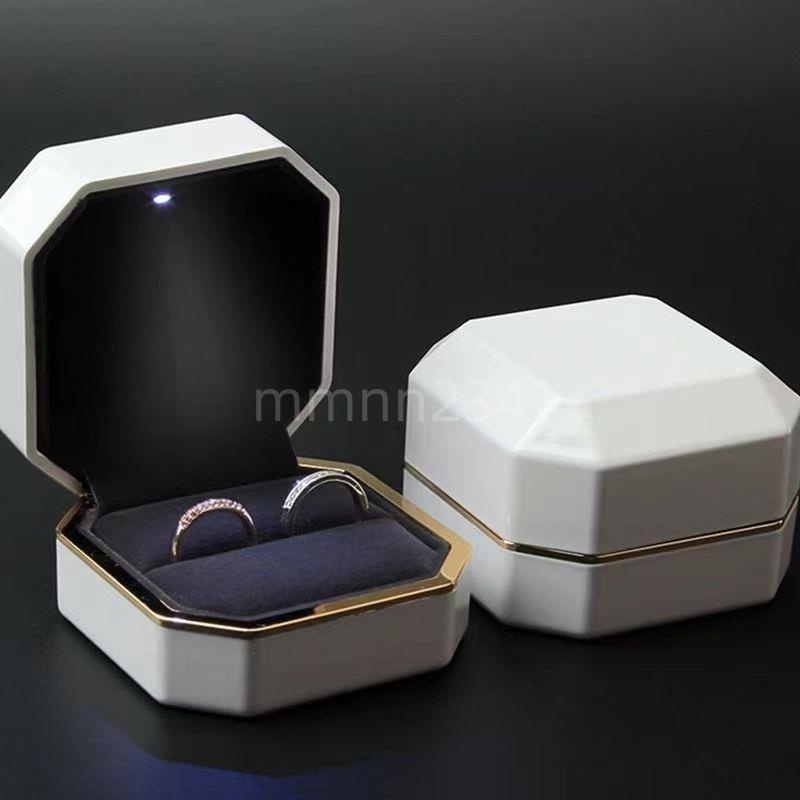 森系結婚求婚 家用 對戒盒 鑽戒大號 求婚戒指盒 古緹盒 首飾戒指創意婚禮LED盒子 高級感高顏值